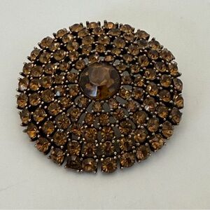 Weiss Signed Smoky Topaz Domed Brooch